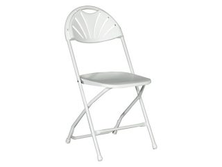 White Folding Chairs with Fan Design